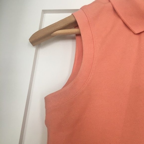 Lacoste Orange Sleeveless Polo Blouse - Picture 5 of 6